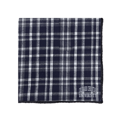 Flannel Blanket, Navy/White Plaid (F22)